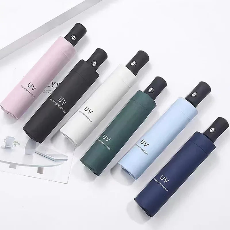 Fully Automatic Women’s Travel Umbrella for Sun and Rain Protection, Outdoor Camping, Portable Gear