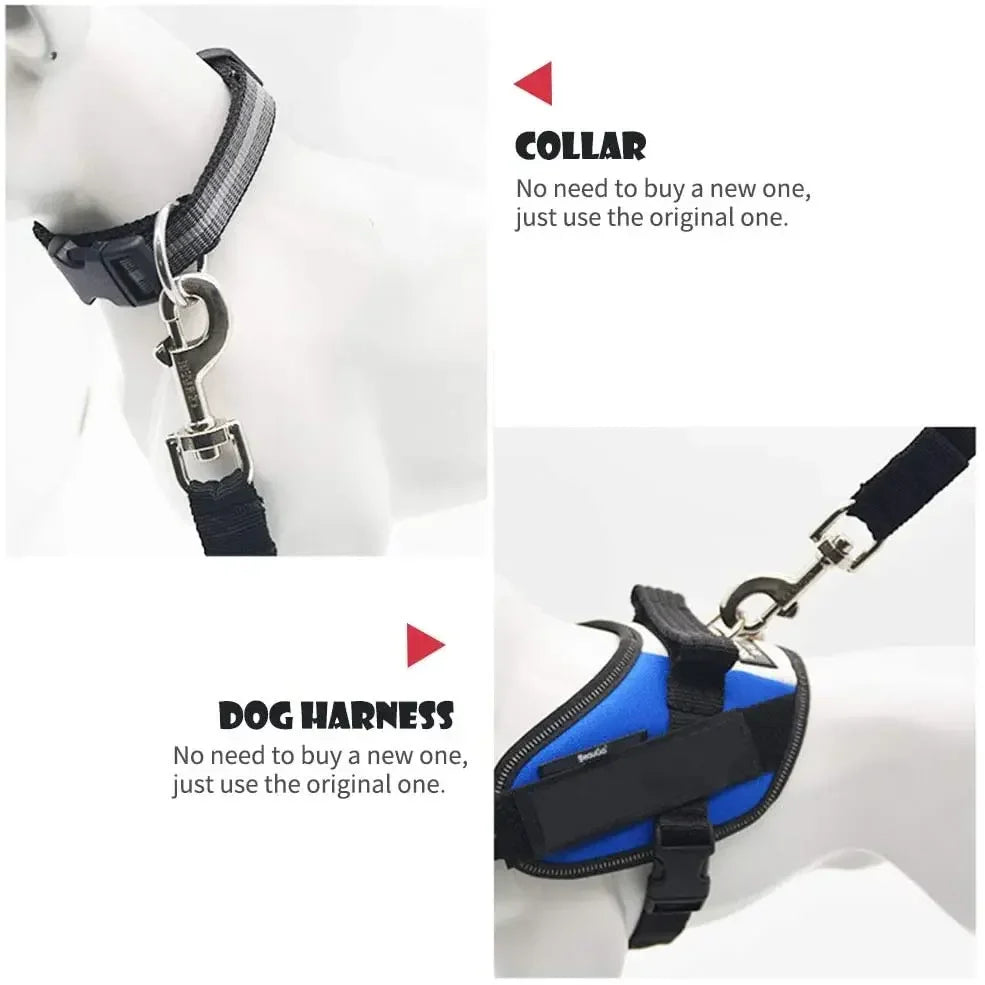 Adjustable Pet Car Seat Belt for Dogs & Cats, Safety Harness Lead Clip Vehicle Seatbelt