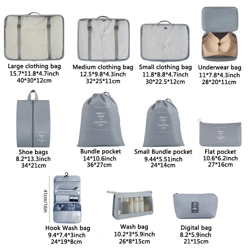 Folding Storage Bags Set for Clothes, Shoes, Toiletries | Packing Cubes for Travel, Dorms & Home