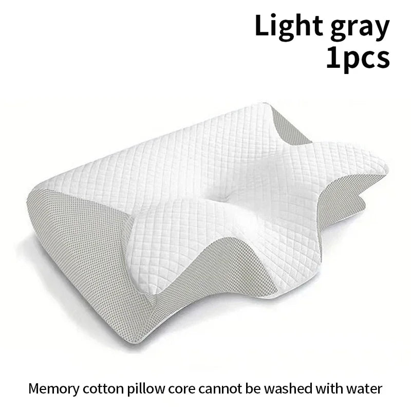 MOYU 2-in-1 Ergonomic Memory Foam Pillow for Neck Support, Cervical Relief, Sleep & Travel Comfort