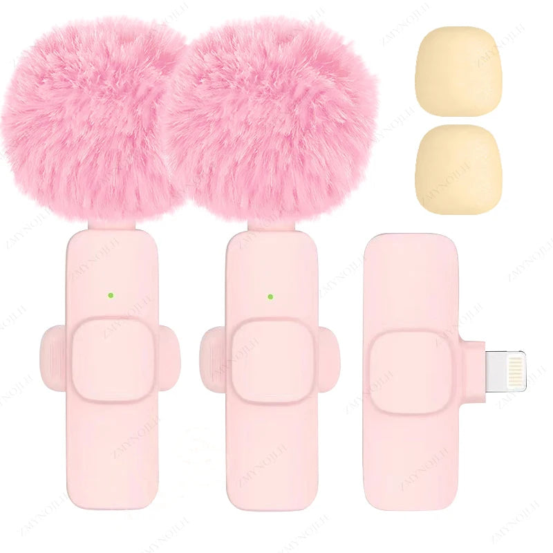 Wireless Lavalier Microphone Portable Mini Clip-On Mic for iPhone Android PC Camera Live Streaming