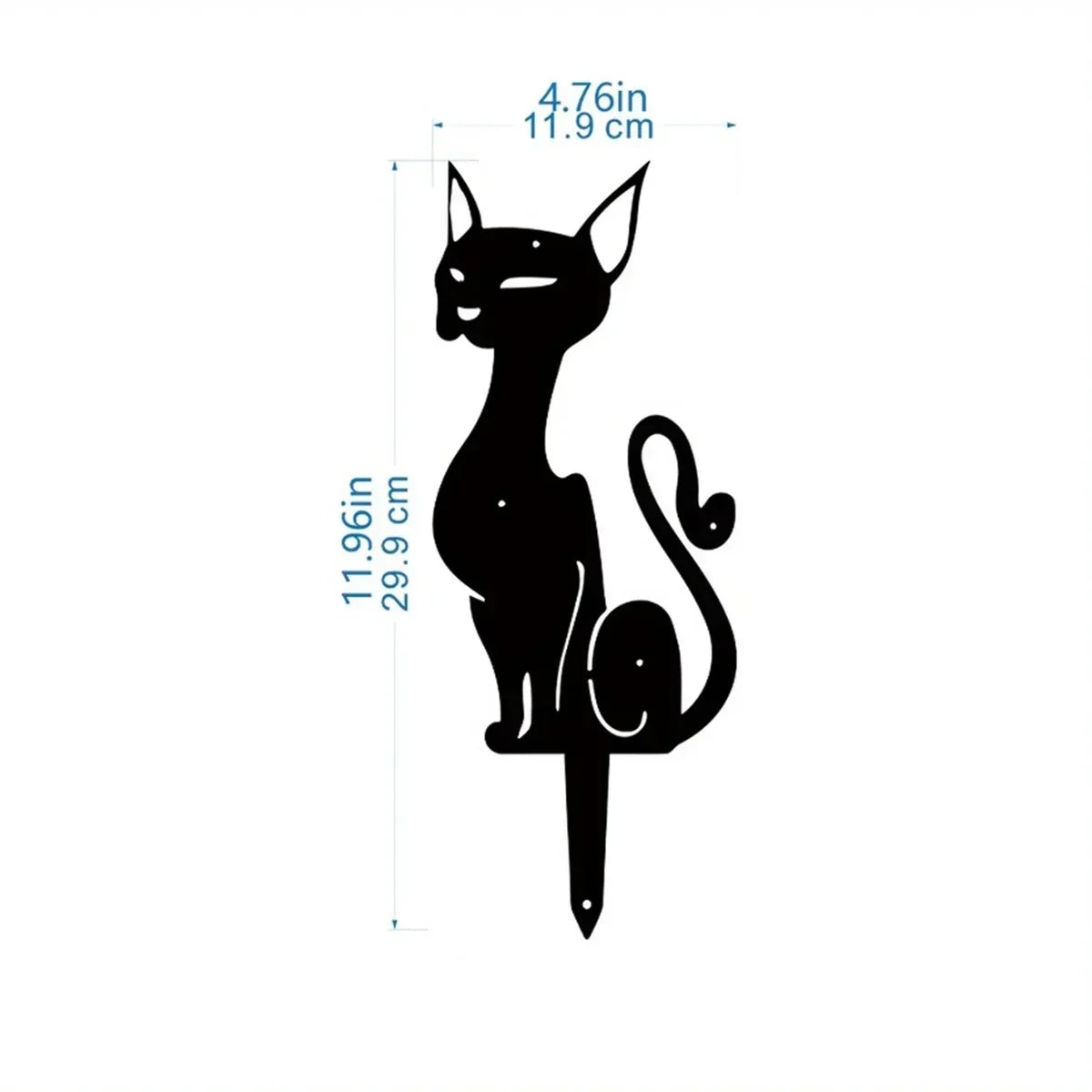 Exclusive Cute Cat Garden Silhouette – Tiki-Inspired Cat Family Garden Stakes Outdoor Decor Statues