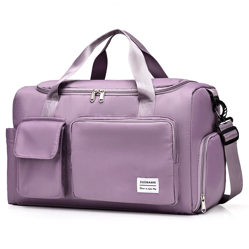 Carry on travel bag large capacity weekender overnight duffle with shoe compartment for women