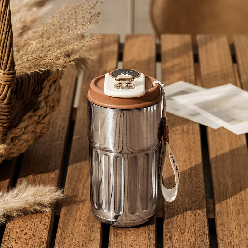 450ML Stainless Steel Thermos Water Bottle LED Temperature Display Coffee Travel Mug Flask
