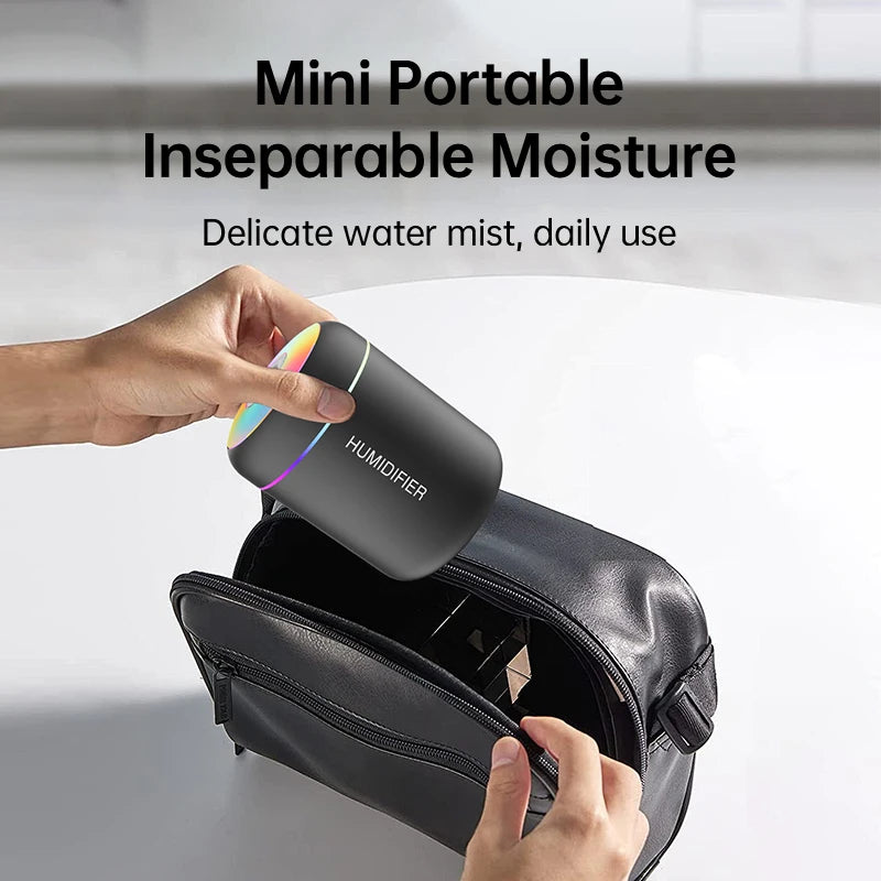 MINI AIR HUMIDIFIER 180ML – USB Aroma Diffuser & Ultrasonic Mist Maker for Home, Car & Bedroom