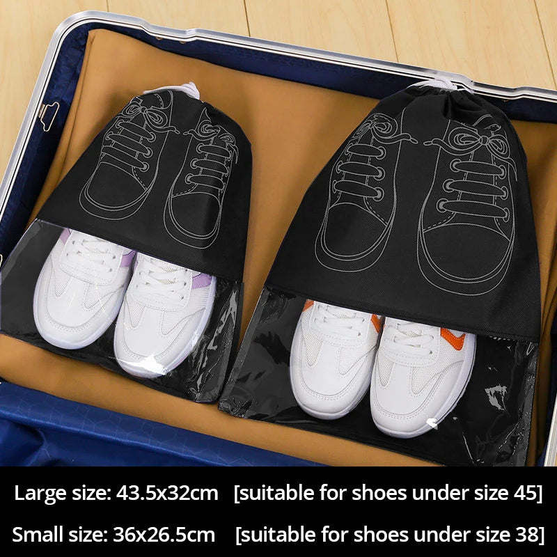 5pcs Waterproof Shoe Storage Bags Thickened Non-Woven Fabric Travel Shoe Pouch Moisture proof Set