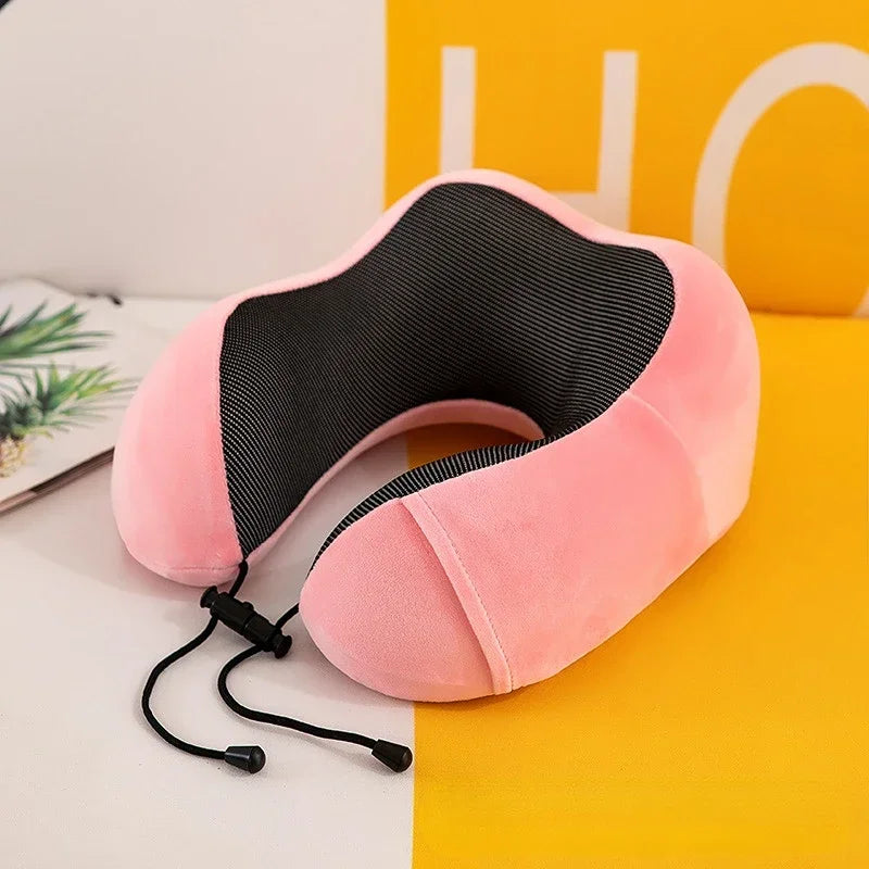 Travel Neck Pillow U-Shaped Memory Foam for Airplane, Sleeping, Cervical Support and Comfort