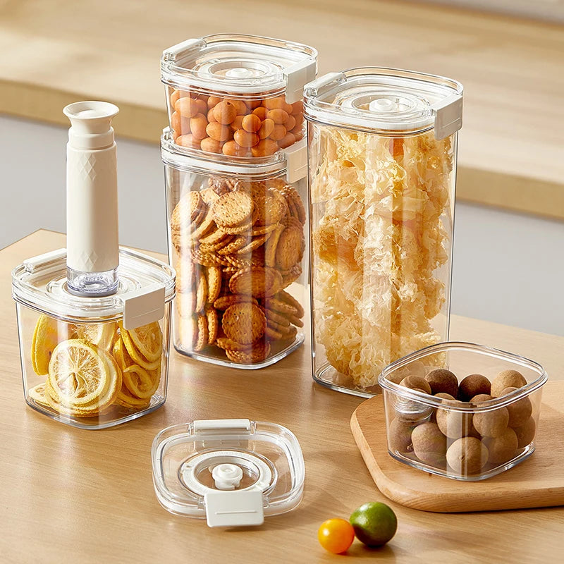 Vacuum Sealed Airtight Storage Jar Container for Tea, Cereals, Nuts & Kitchen Pantry Organisation