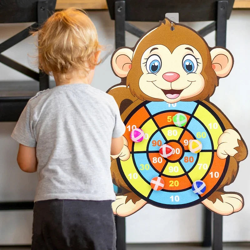 Educational Sticky Ball Dart Board Indoor Game for Kids 3-7 Montessori Sports Toy Birthday Gift