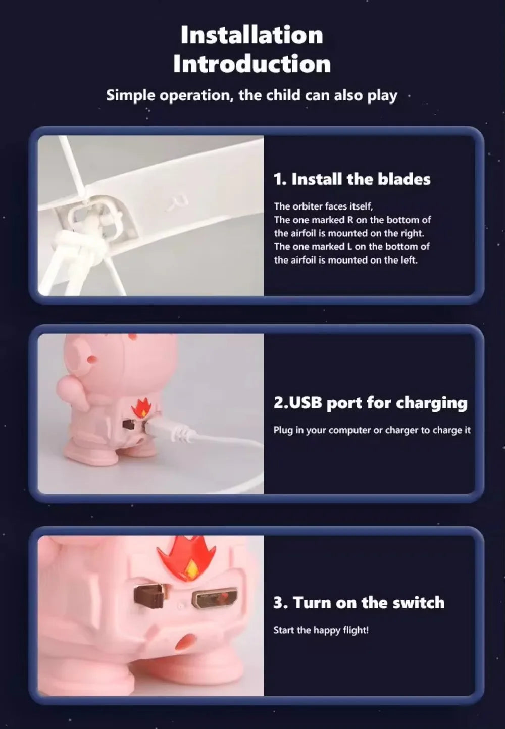 Levitating Luminous Flying Robot Astronaut Hand-Controlled Drone Toy for Kids