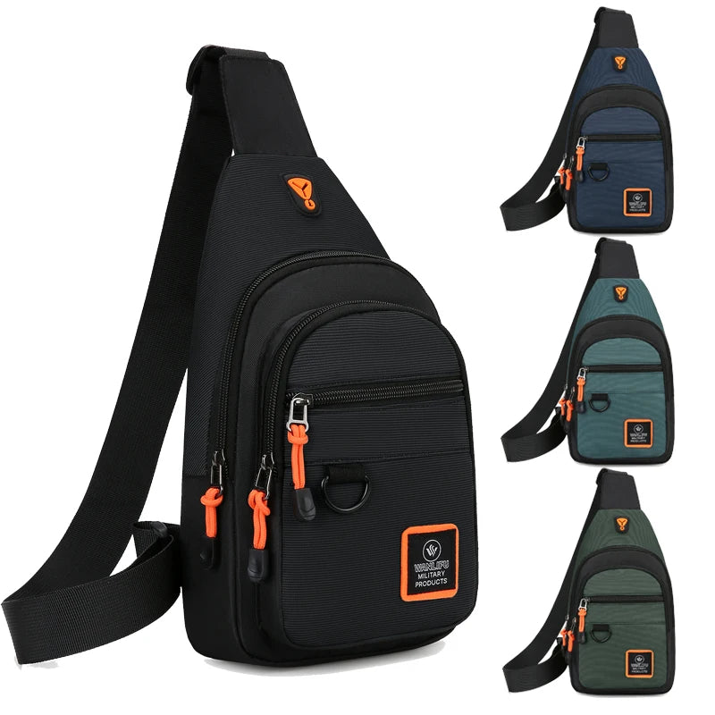 Men's Outdoor Hiking Crossbody Bag Waterproof Sports Chest Shoulder Bag Travel Backpack Casual