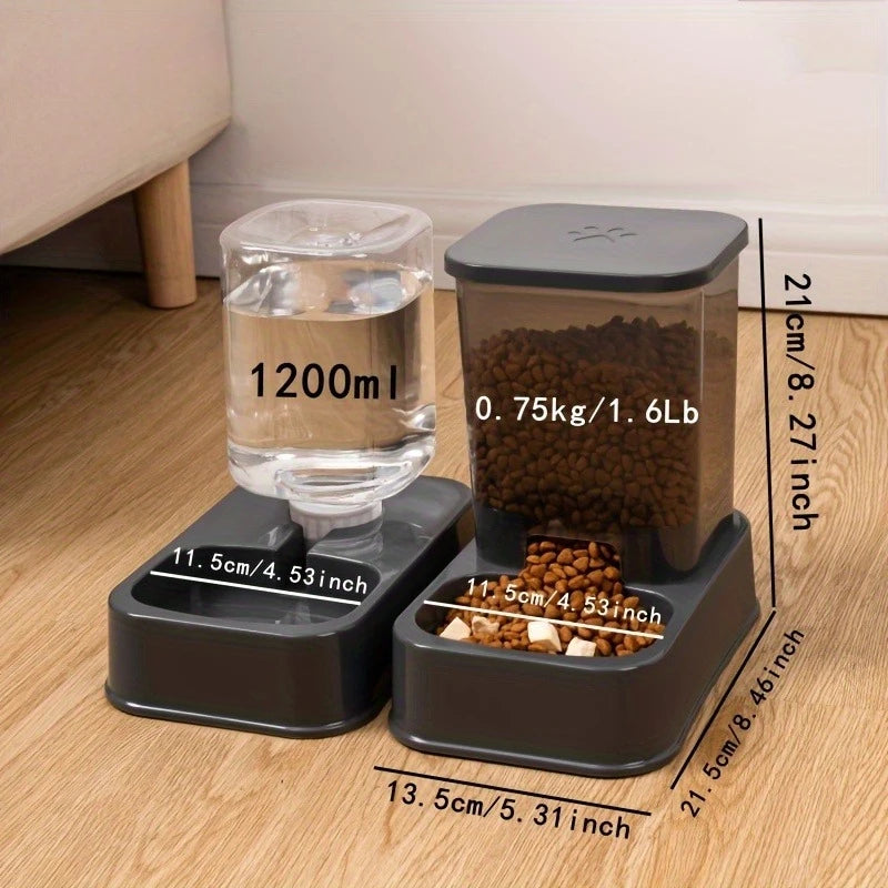Automatic Cat and Dog Feeder with Drinker Set | Smart Portion Control Pet Bowl | No Battery Needed