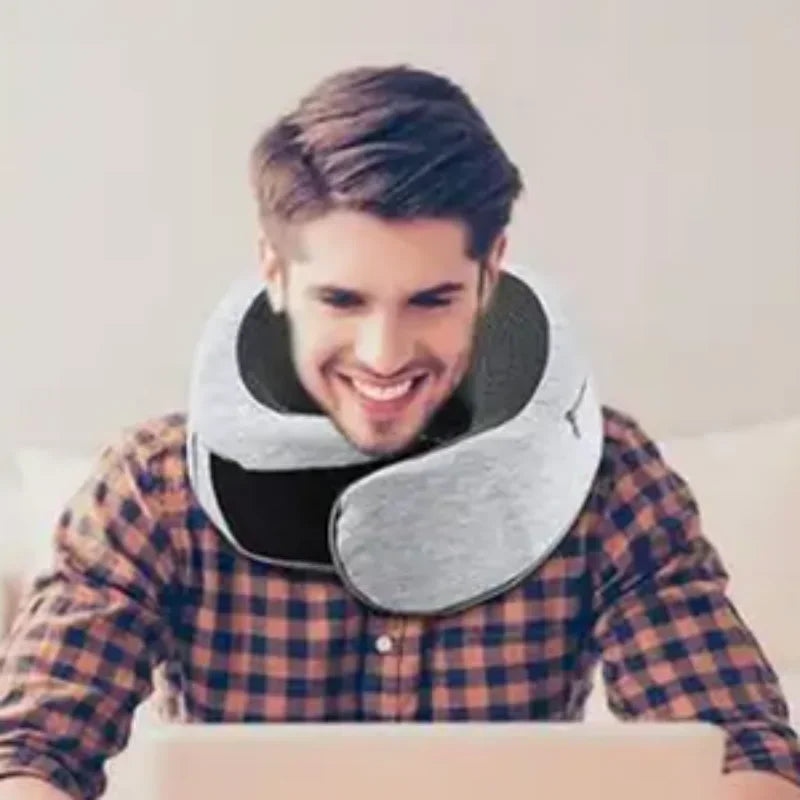 Travel Neck Pillow Memory Foam U-Shaped Adjustable Car Headrest Flight Train Office Rest Cushion