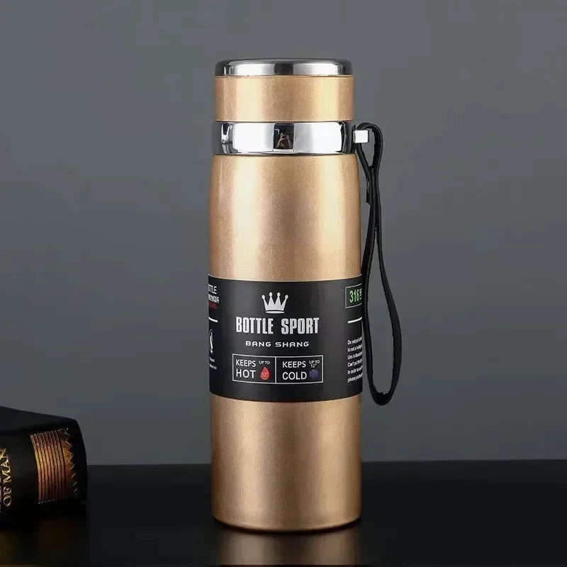 Thermal Water Bottle 1000ml – Stainless Steel Vacuum Flask Keeps Drinks Hot or Cold 12h