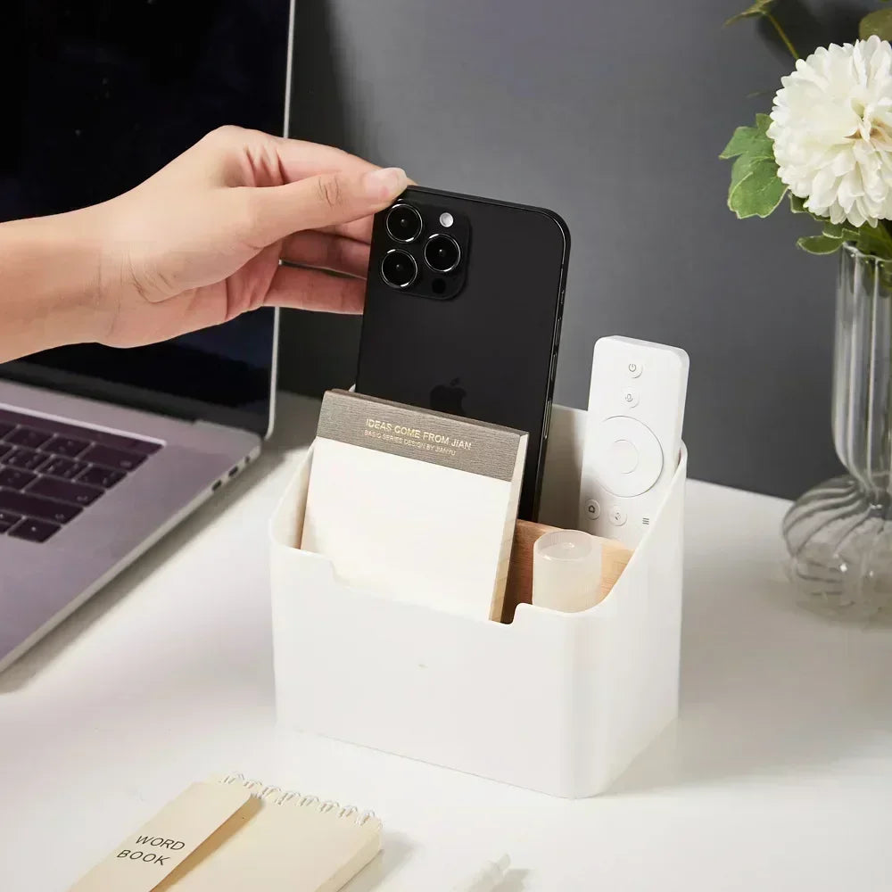 Remote Control Organizer – Desktop Storage Box for Remotes, Stationery & Bedroom Essentials