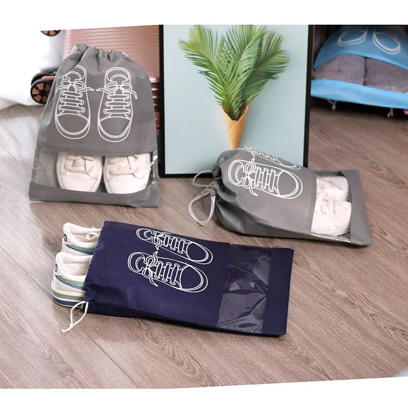 5pcs Waterproof Shoe Storage Bags Thickened Non-Woven Fabric Travel Shoe Pouch Moisture proof Set