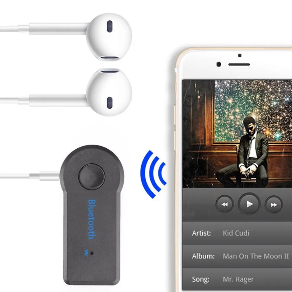 Bluetooth 5.0 AUX Receiver – 3.5mm Wireless Audio Adapter for Car, Speakers, and Amplifiers with Mic