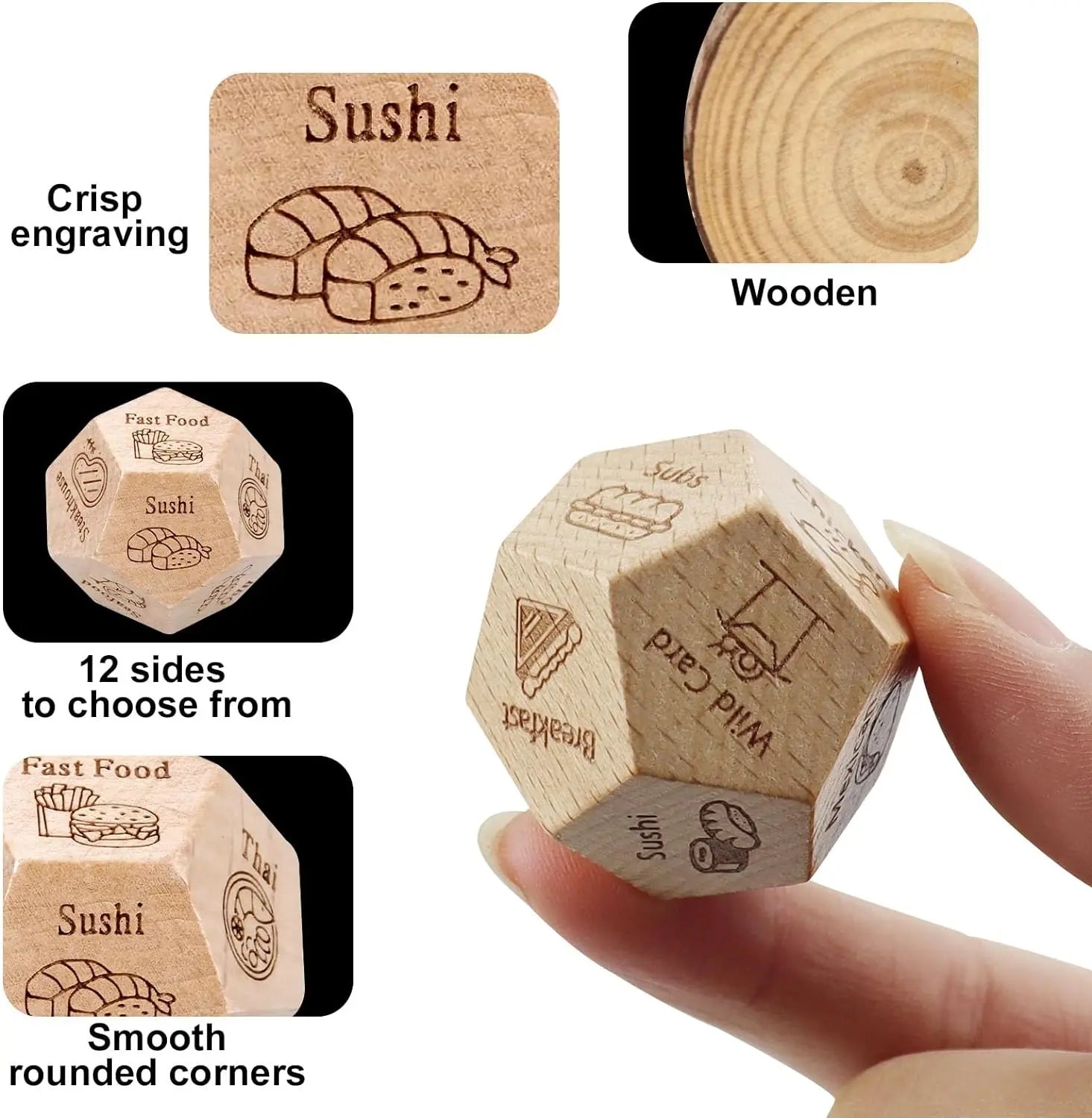 Decision Dice – Fun Food, Movie & Activity Game Set | Unique Gift for Couples, Birthdays & Holidays