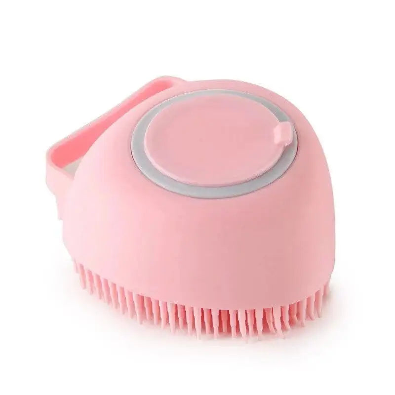 Silicone Pet Bath Brush with Built-In Soap Dispenser – Gentle Grooming for Dogs & Cats