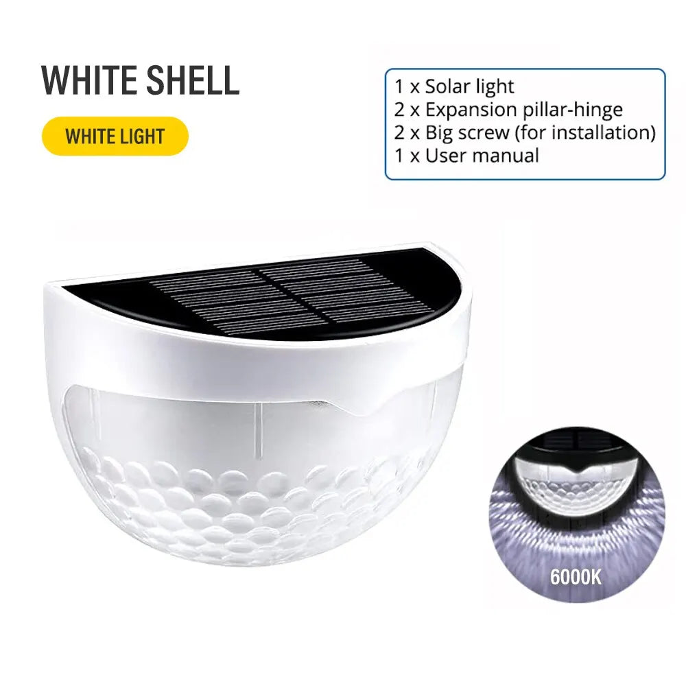 SHUSTAR LED Solar Fence Lights Outdoor Waterproof Wall Lamps for Garden Terrace Path Decoration