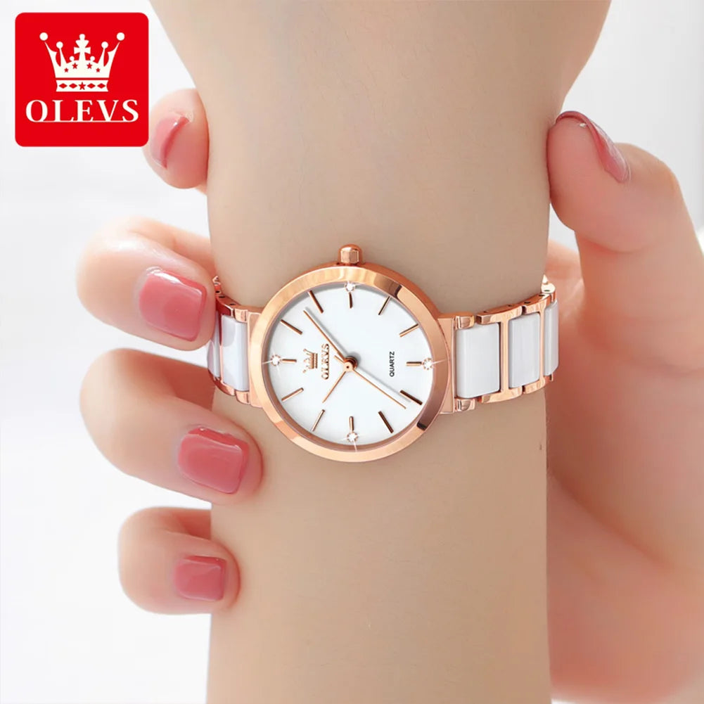 OLEVS Women’s Luxury Bracelet Watch Waterproof Quartz Elegant Fashion Ladies Wristwatch Reloj Mujer