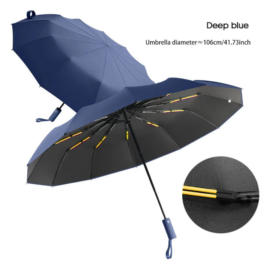Reinforced 24-Bone Wind-Resistant Umbrella with Anti-UV Protection for All-Weather Automatic Use