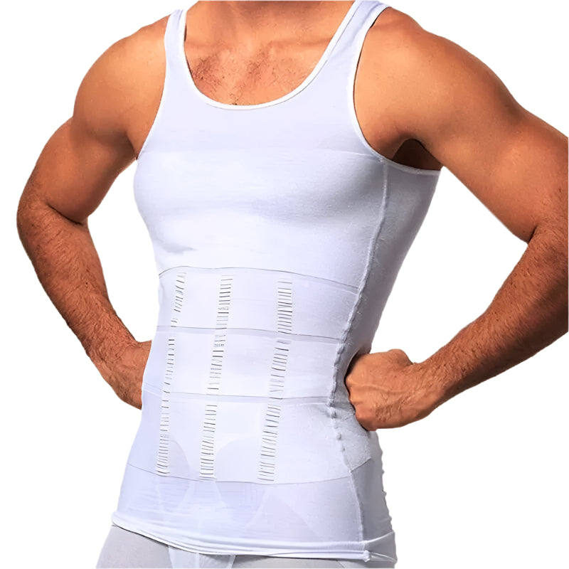YBFDO Men's Slimming Compression Vest – Seamless Body Shaper, Waist Trainer, Belly Control Undershirt
