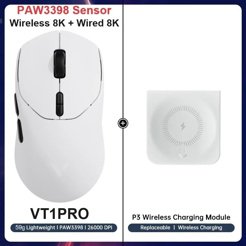 RAPOO VT3Pro Wireless Gaming Mouse 59g Lightweight 26000DPI 8KHz Polling 9 Programmable Buttons