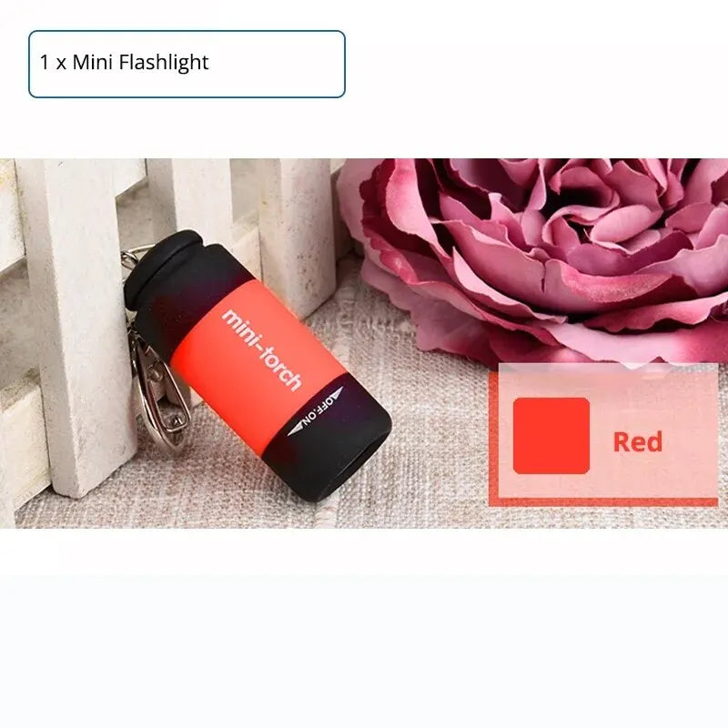 SHUSTAR Mini USB Rechargeable Flashlight Keychain Torch Portable LED Light for Camping and Outdoor