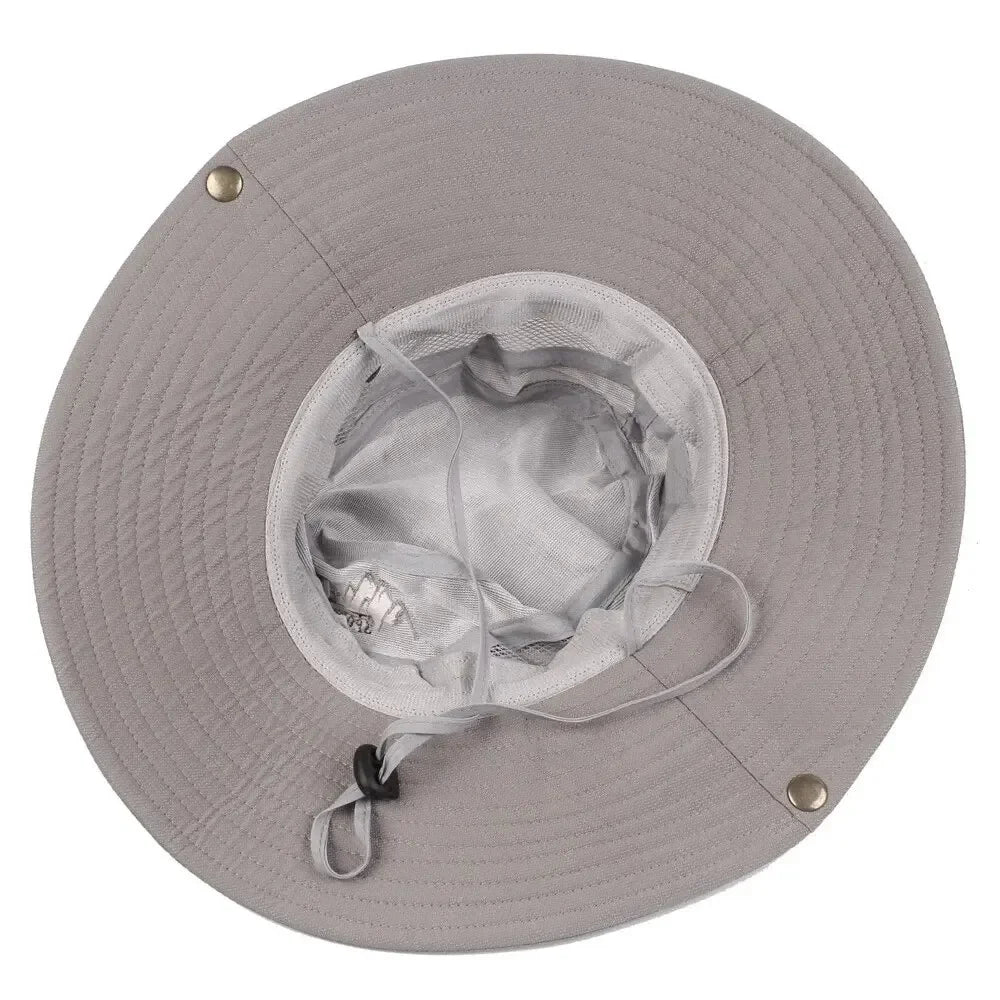 Outdoor UV Protection Wide Brim Bucket Hat for Men – Breathable Safari Hiking Fishing Beach Cap