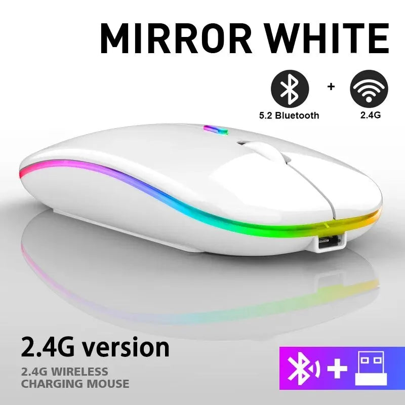 RGB Rechargeable Wireless Bluetooth Gaming Mouse – Ergonomic Design, LED Backlit, 3600 DPI