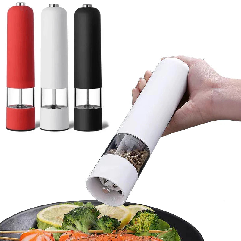 Electric Salt and Pepper Grinder with LED Light Adjustable Coarseness Automatic Spice Mill Kitchen Tool