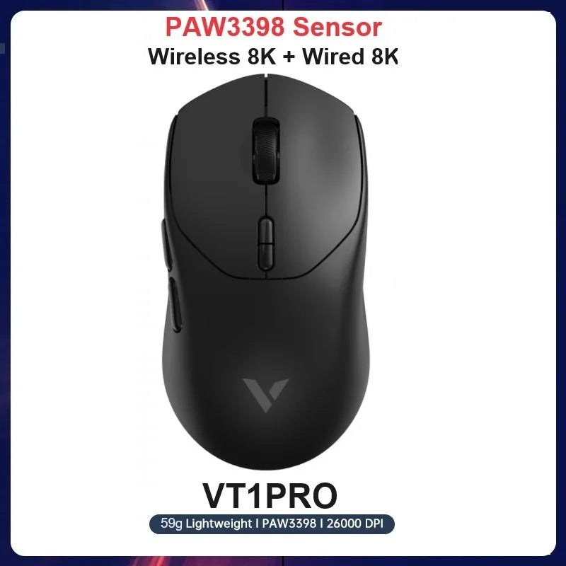 RAPOO VT3Pro Wireless Gaming Mouse 59g Lightweight 26000DPI 8KHz Polling 9 Programmable Buttons