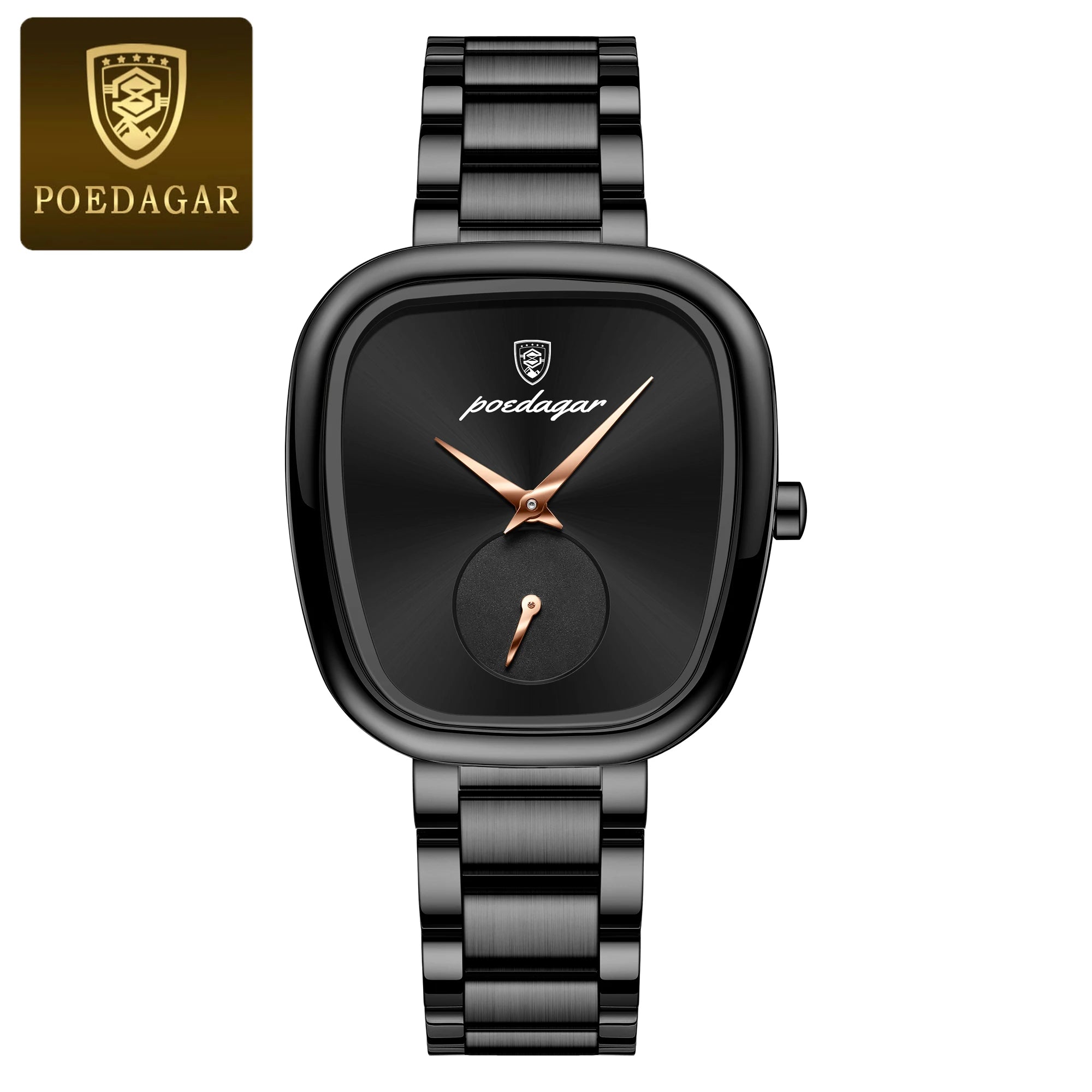 POEDAGAR Luxury Women's Quartz Watch Waterproof Stainless Steel Elegant Ladies Fashion Clock