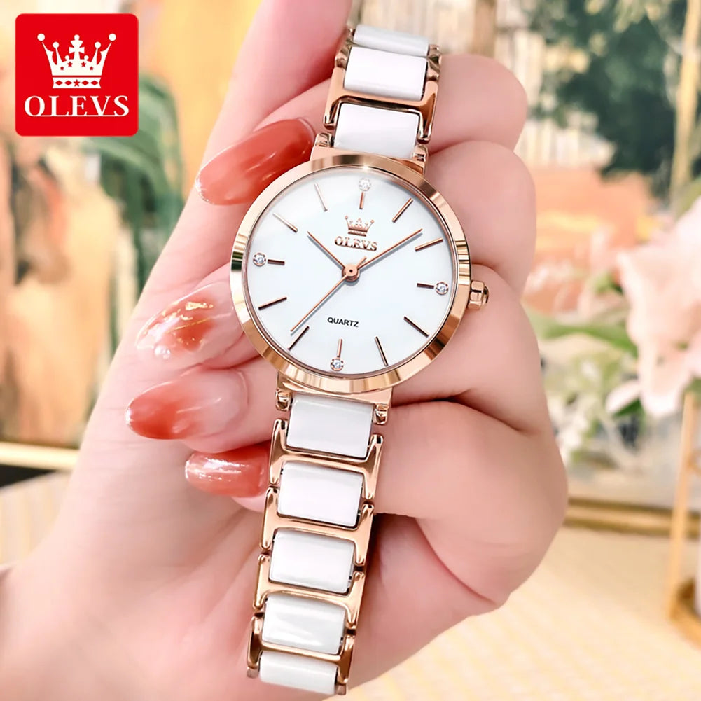 OLEVS Women’s Luxury Bracelet Watch Waterproof Quartz Elegant Fashion Ladies Wristwatch Reloj Mujer