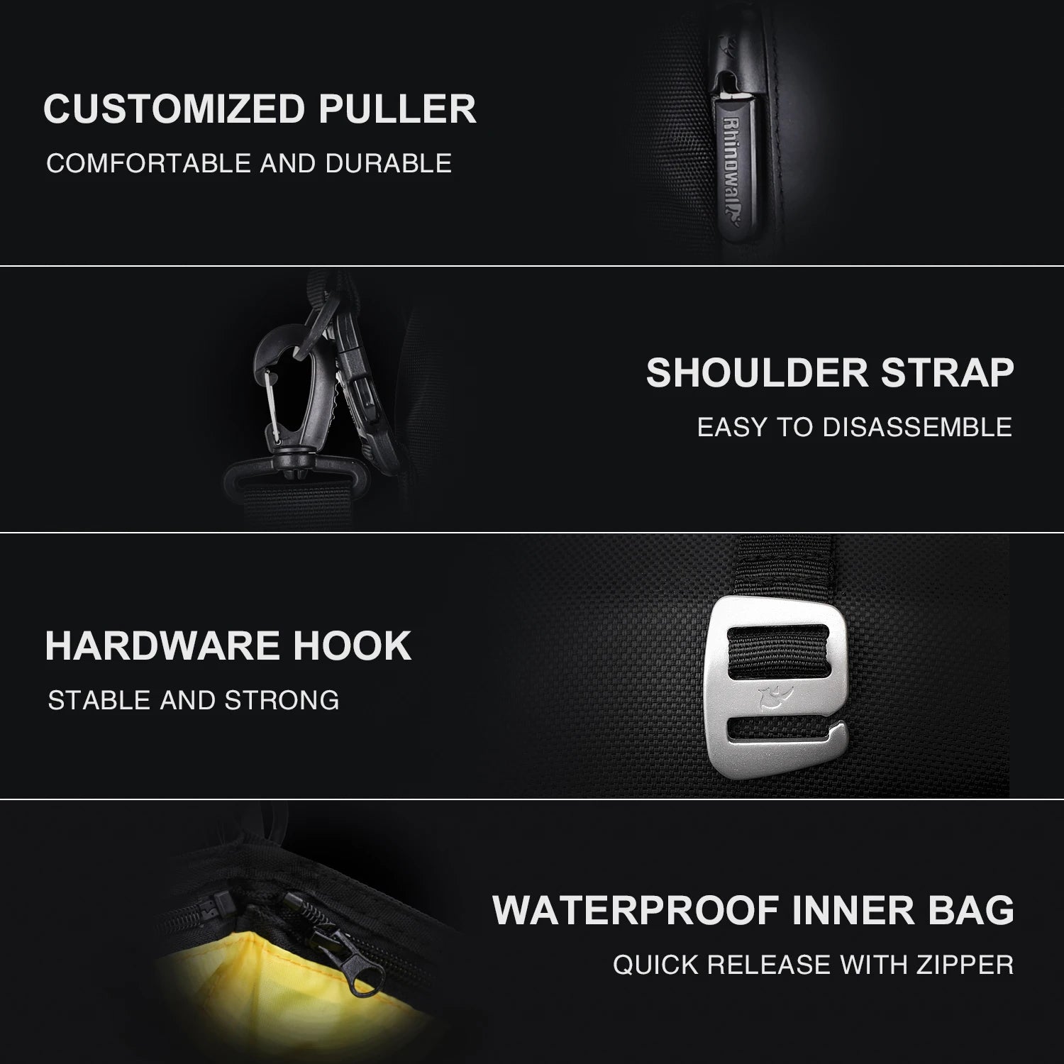 RHINOWALK Motorcycle Back Seat Bag – 10/20/30L Waterproof Saddle Bag, Multifunctional Backpack