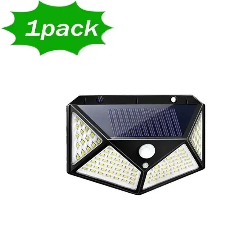 100 LED Solar Wall Light Outdoor PIR Motion Sensor Waterproof Garden Security Street Lamp Lighting
