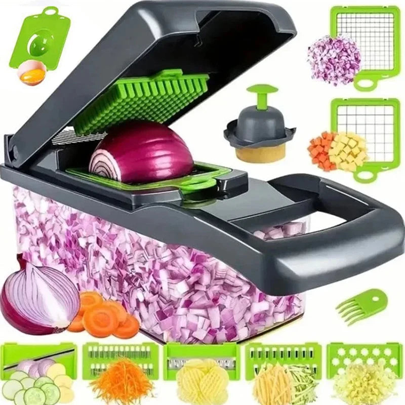 16-in-1 Multifunctional Vegetable Chopper & Slicer – Onion Dicer, Grater & Food Cutter Kitchen Tool