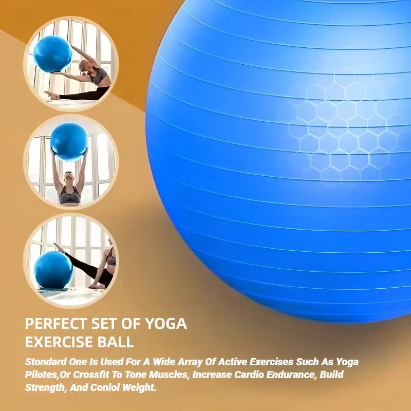 EXPLOSION PROOF YOGA BALL 65CM Thickened PVC Pilates Gym Ball for Fitness, Workout & Home Exercise