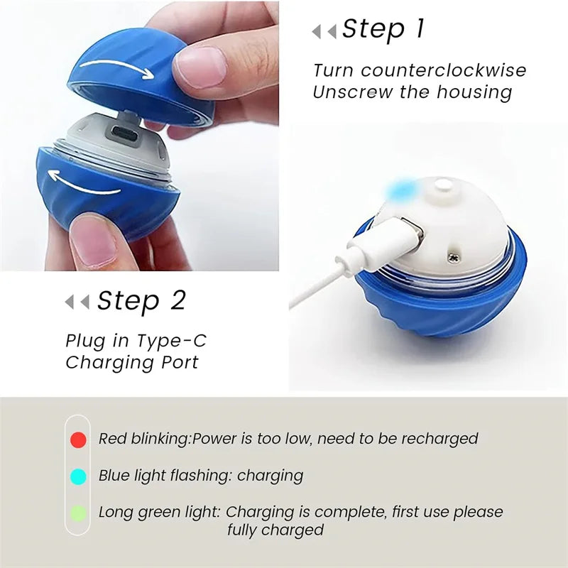Smart Toy Ball – USB Rechargeable Interactive Bouncing Ball for Dogs & Cats, Durable & Safe