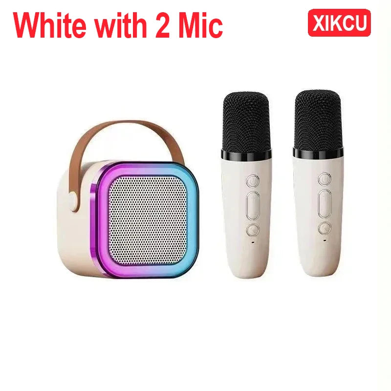 XIKCU Portable Bluetooth Karaoke Speaker with 2 Wireless Microphones, Party & Home Audio