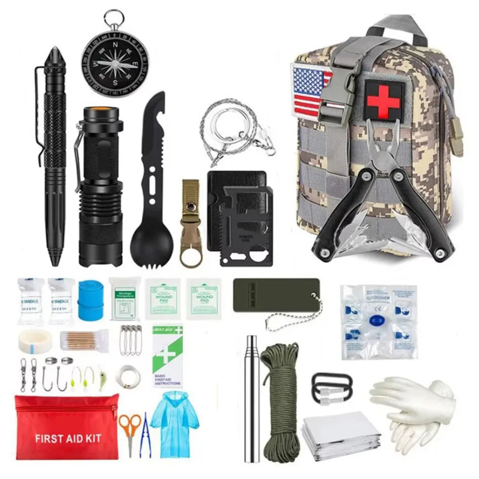 Survival First Aid Kit Full Outdoor MOLLE Trauma Bag for Camping, Hiking & Emergency Preparedness