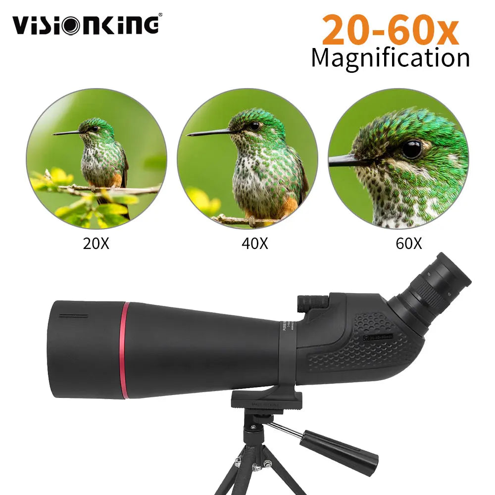 VISIONKING 20-60x80 Spotting Scope with Bak4 FMC Optics Waterproof Monocular and Tripod Bundle XL