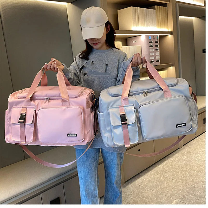Sports Gym Travel Duffel Bag Waterproof Weekender Bag with Shoe Pocket and Wet Separation