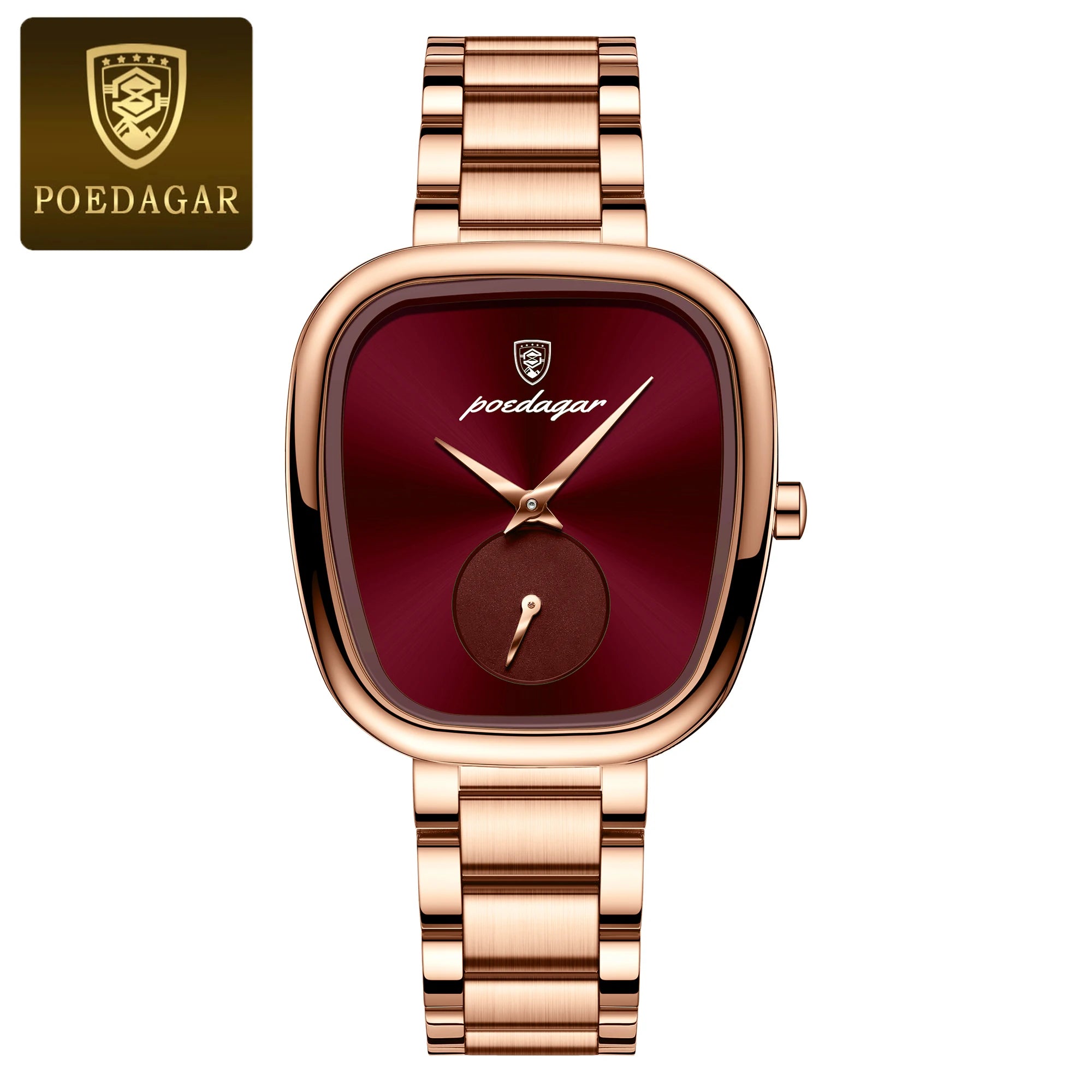 POEDAGAR Luxury Women's Quartz Watch Waterproof Stainless Steel Elegant Ladies Fashion Clock