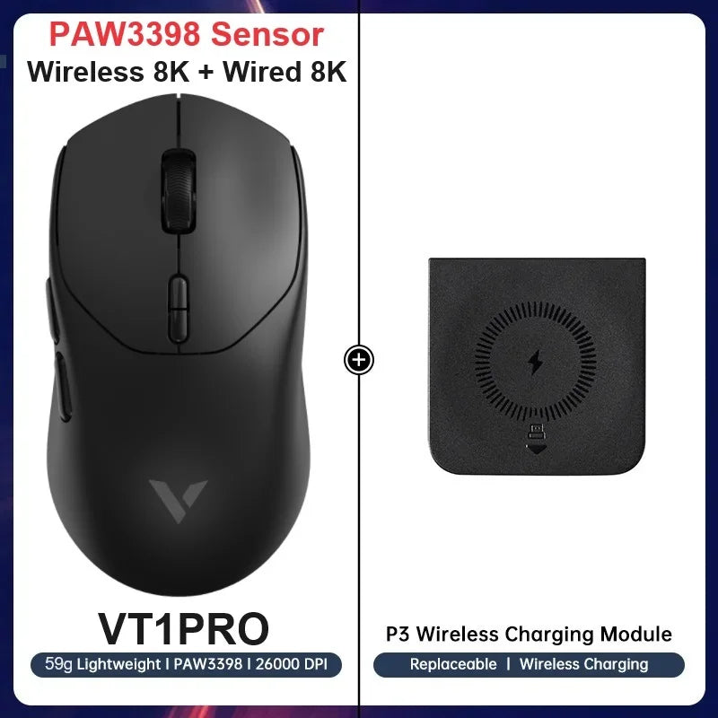 RAPOO VT3Pro Wireless Gaming Mouse 59g Lightweight 26000DPI 8KHz Polling 9 Programmable Buttons