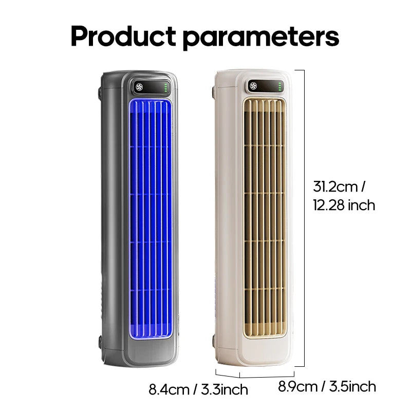 KINSCOTER Portable Air Conditioner Fan 2000mAh Quiet Desktop Tower Fan Wall Mount 3 Speeds