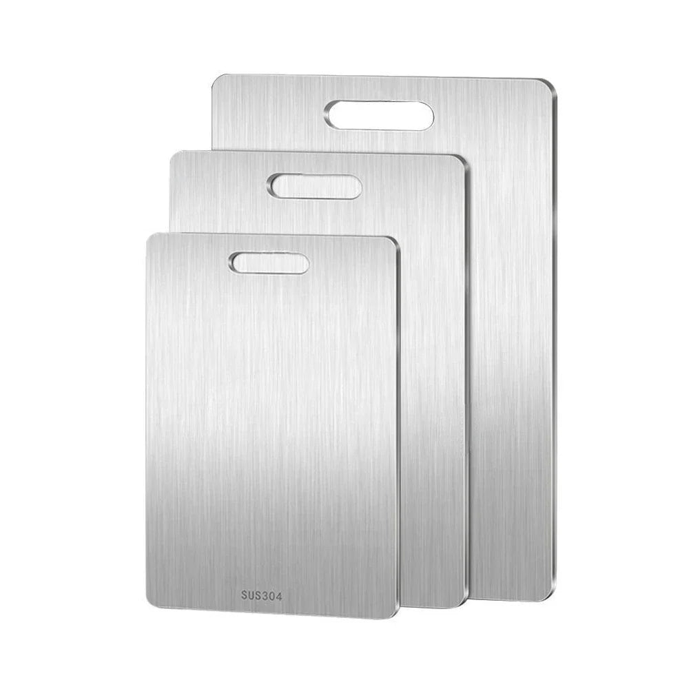 Stainless Steel Chopping Board - Double-Sided Cutting Board for Kitchen, Antibacterial, Eco-Friendly