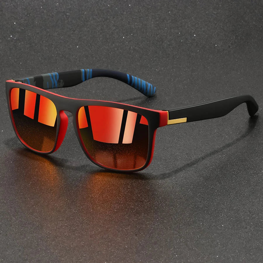 Vintage Square Sports Sunglasses for Men & Women - UV400 Anti-Glare Eyewear for Fishing & Driving