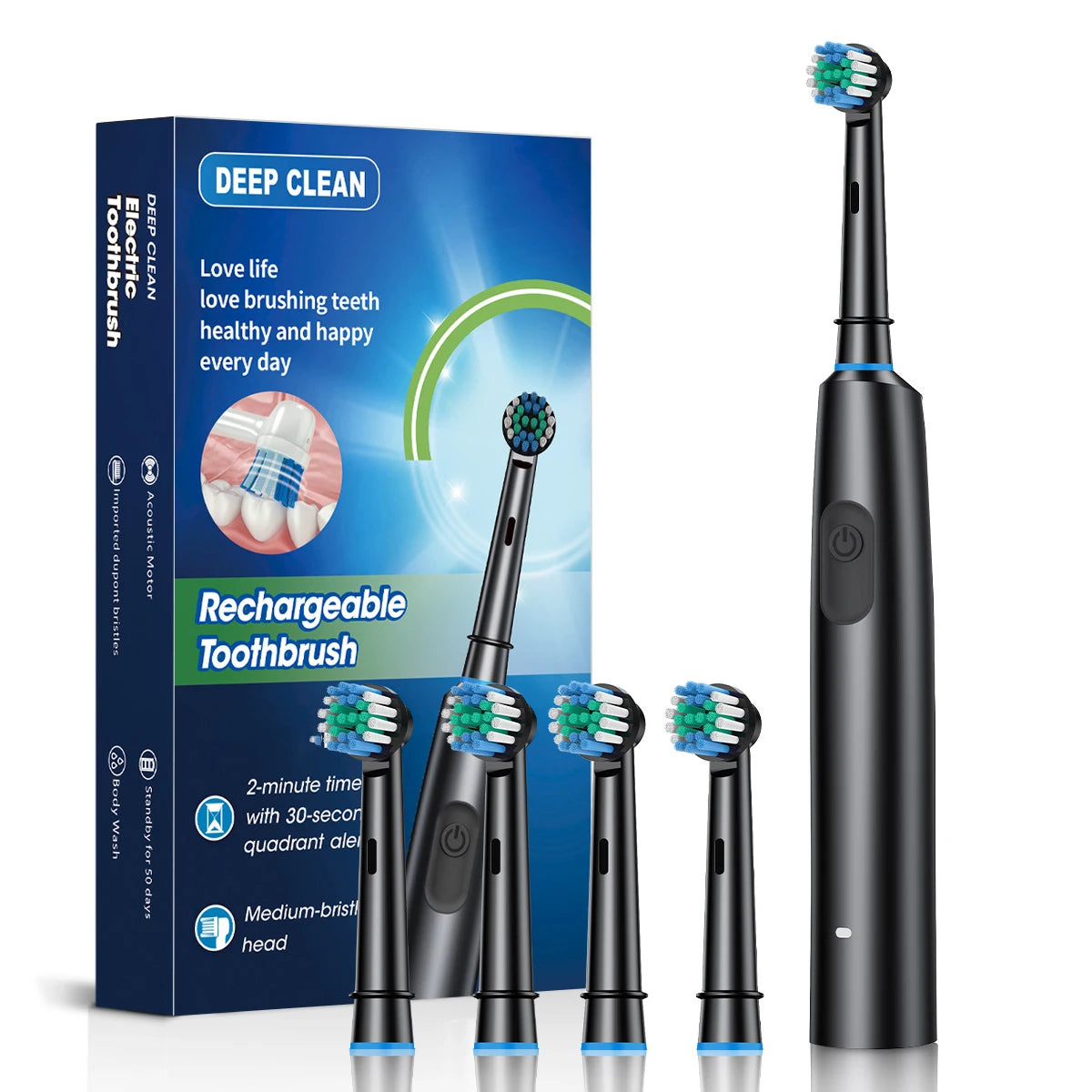 REVOLVE ELECTRIC TOOTHBRUSH – Rechargeable 5-Mode Waterproof Toothbrush for Deep Cleaning & Whitening
